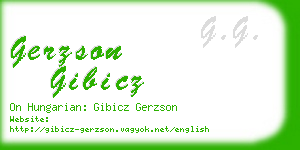 gerzson gibicz business card